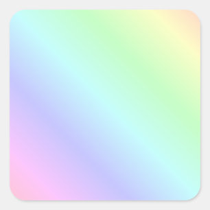 Pastel Rainbow Coloured Stripes Square Sticker