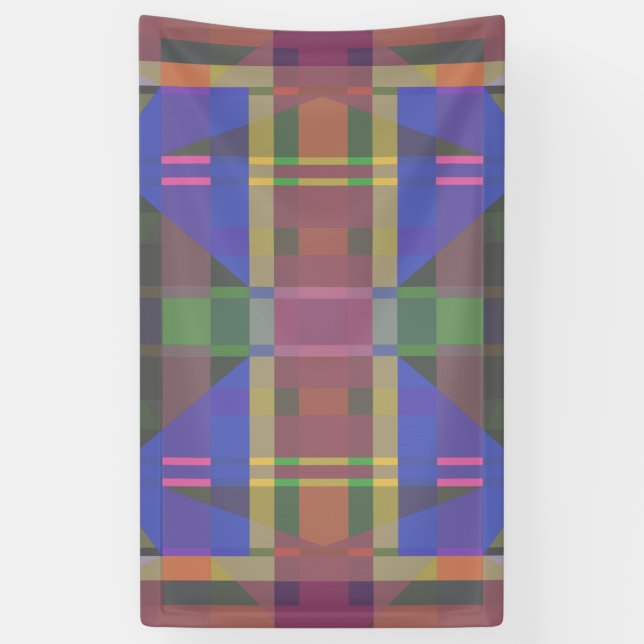Pastel Rainbow Colourful Geometric Banner (Vertical)