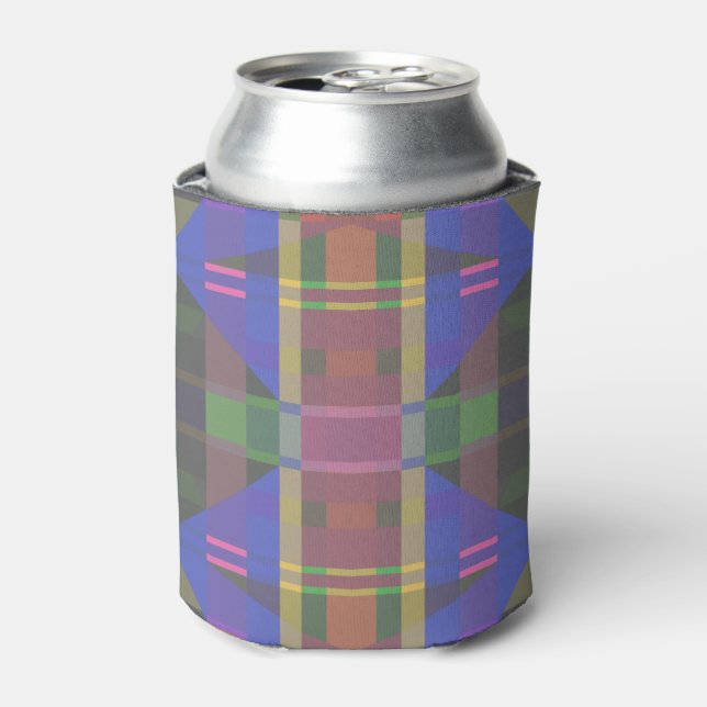 Pastel Rainbow Colourful Geometric Can Cooler (Can Front)