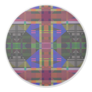Pastel Rainbow Colourful Geometric Ceramic Knob