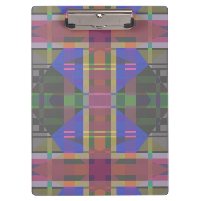 Pastel Rainbow Colourful Geometric Clipboard (Front)