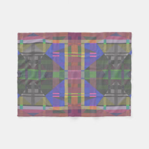 Pastel Rainbow Colourful Geometric Fleece Blanket