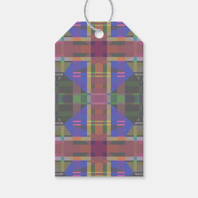 Pastel Rainbow Colourful Geometric Gift Tags (Front)