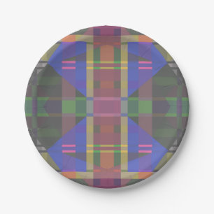 Pastel Rainbow Colourful Geometric Paper Plate