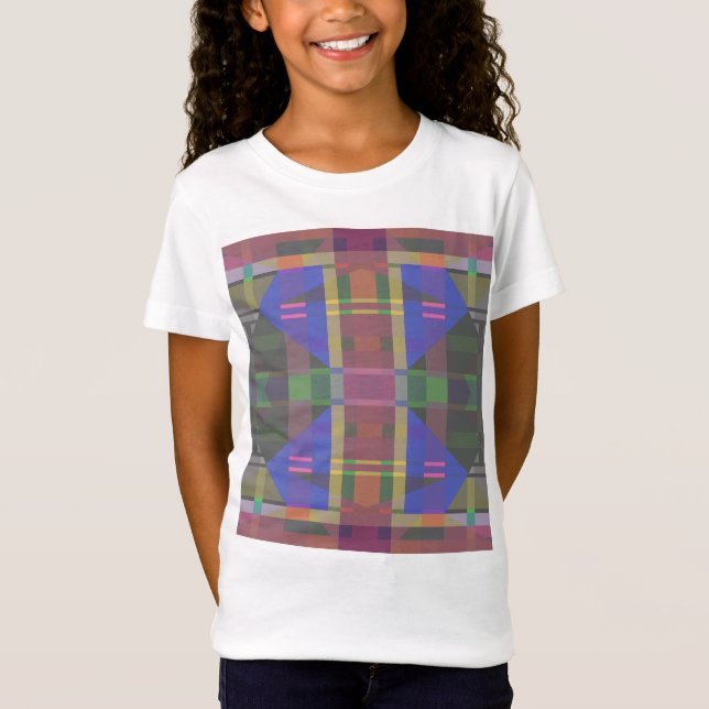 Pastel Rainbow Colourful Geometric T-Shirt (Front)