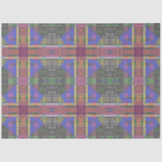 Pastel Rainbow Colourful Geometric Tissue Paper (Front)