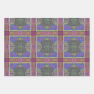 Pastel Rainbow Colourful Geometric Wrapping Paper Sheet