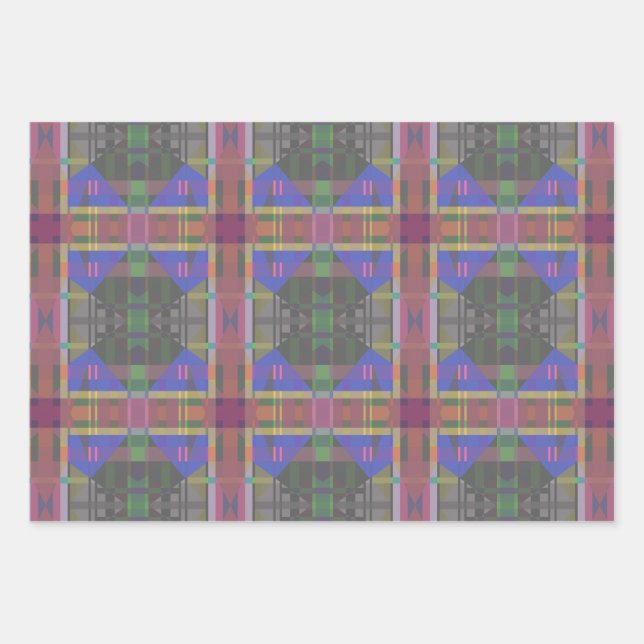 Pastel Rainbow Colourful Geometric Wrapping Paper Sheet (Front)