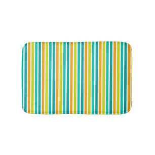 Pastel Rainbow Colourful Stars Black Starry Night Bath Mat