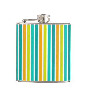 Pastel Rainbow Colourful Stars Black Starry Night Hip Flask