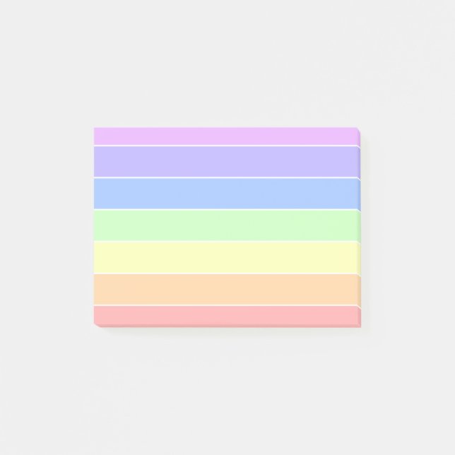 Pastel Rainbow Colourful Stripes Post-it Notes (Front)