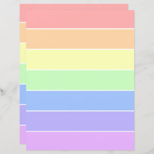 Pastel Rainbow Colourful Stripes Scrapbook Paper