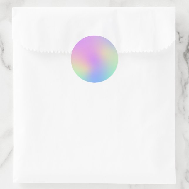 Pastel Rainbow Colours Abstract Blur Gradient Ombr Classic Round Sticker (Bag)