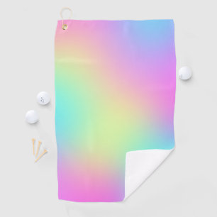 Pastel Rainbow Colours Abstract Blur Gradient Ombr Golf Towel