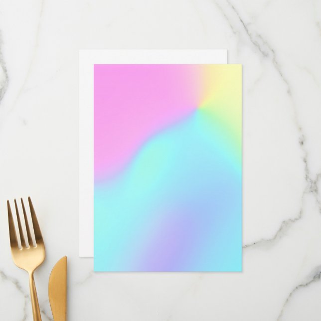 Pastel Rainbow Colours Abstract Blur Gradient Ombr Menu (Front/Back In Situ)