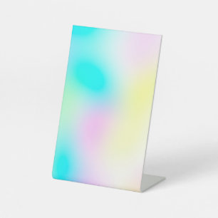 Pastel Rainbow Colours Abstract Blur Gradient Ombr Pedestal Sign
