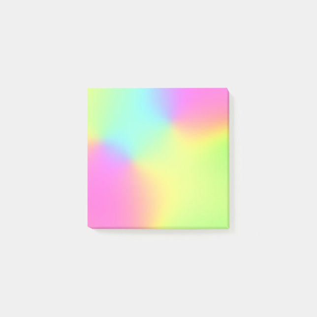 Pastel Rainbow Colours Abstract Blur Gradient Ombr Post-it Notes (Front)