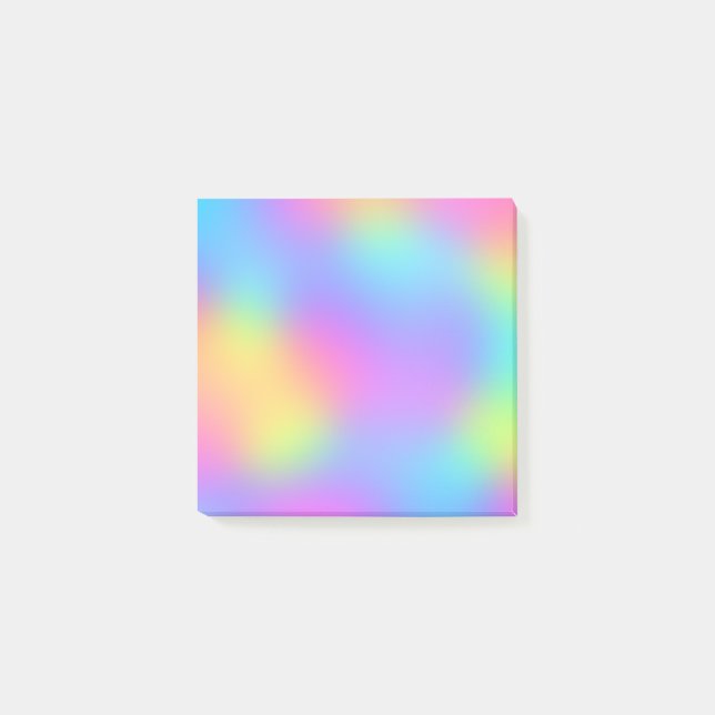 Pastel Rainbow Colours Abstract Blur Gradient Ombr Post-it Notes (Front)