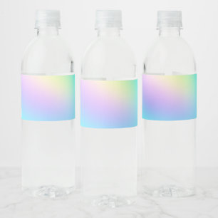 Pastel Rainbow Colours Abstract Blur Gradient Ombr Water Bottle Label
