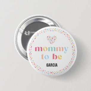 Pastel Rainbow Colours Baby Shower Mummy to be 6 Cm Round Badge