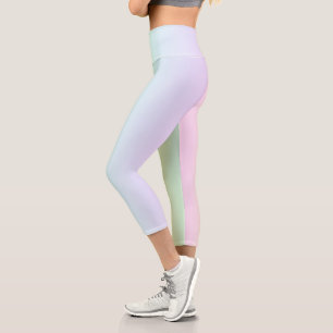 Pastel Rainbow Colours Capri Leggings