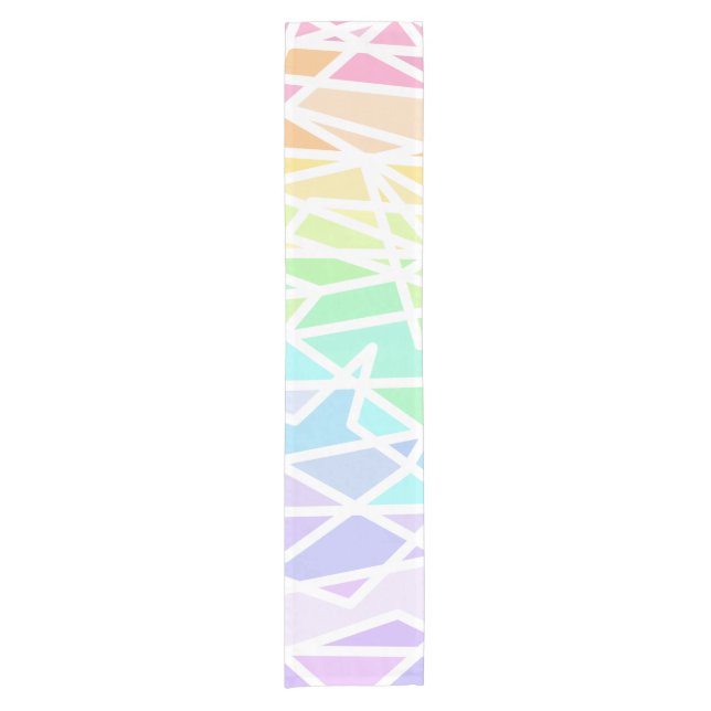 Pastel Rainbow Colours Geometric Table Runner (Front)