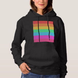 Pastel Rainbow Colours Stripes Design Hoodie