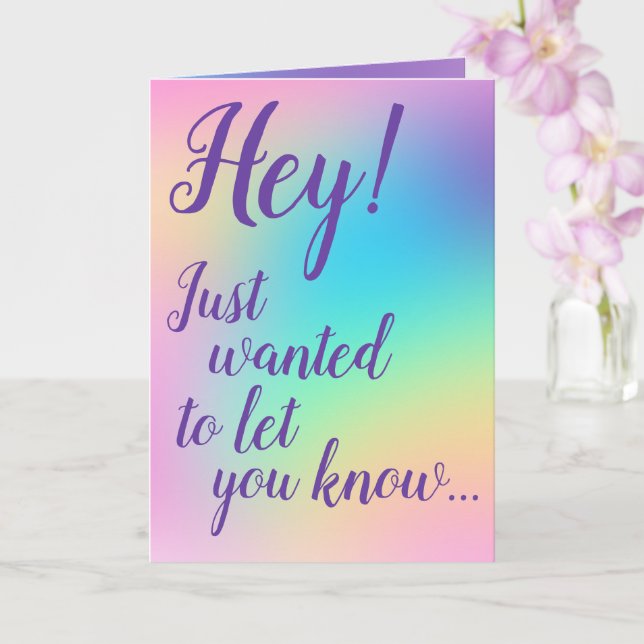 Pastel Rainbow Compliment Greeting Card (Orchid)