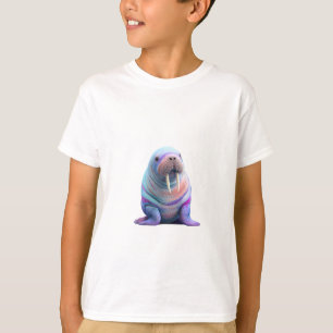 Pastel Rainbow Cotton Candy Walrus Kids T-Shirt