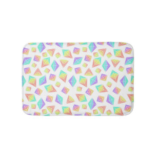 Pastel Rainbow Crystals Pattern Bath Mat