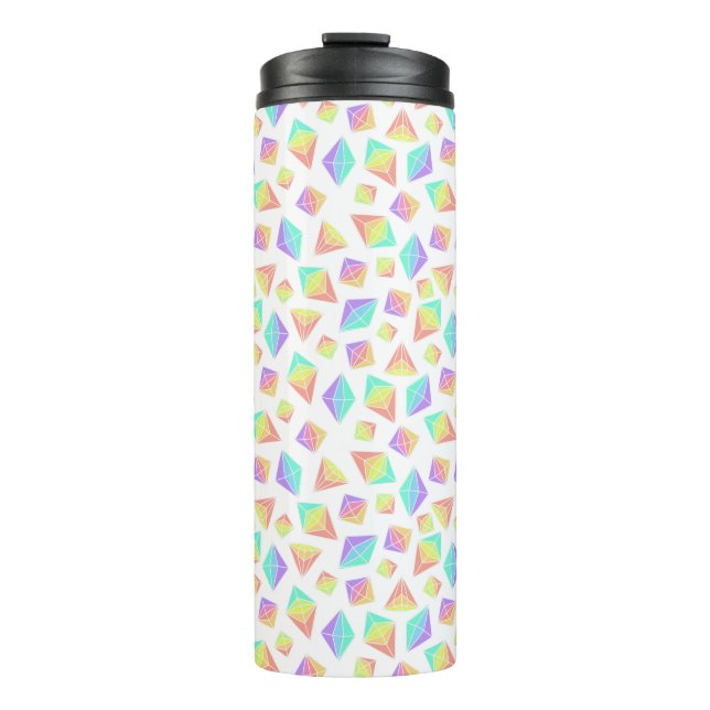 Pastel Rainbow Crystals Pattern Thermal Tumbler (Front)