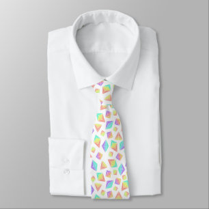 Pastel Rainbow Crystals Pattern Tie
