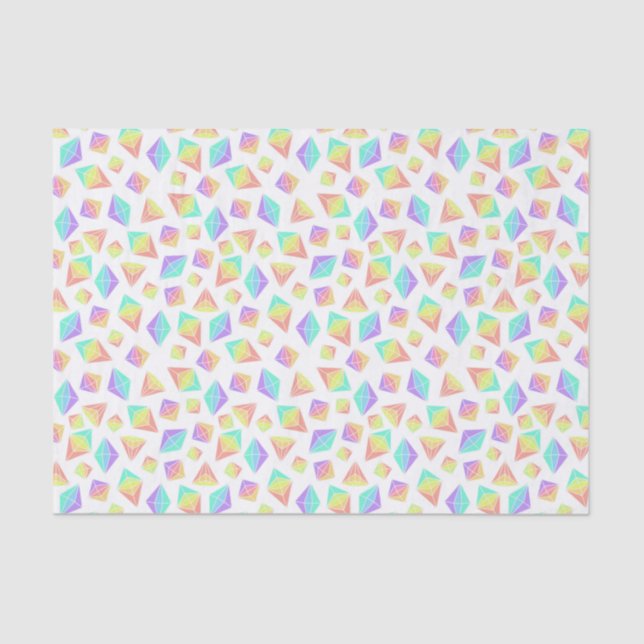 Pastel Rainbow Crystals Pattern Tissue Paper (Front)