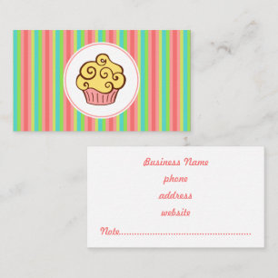 Pastel Rainbow Cupcake Business Card