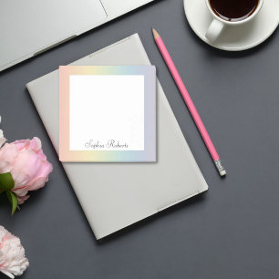 Pastel Rainbow Custom Name Post-it Notes