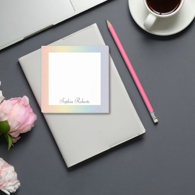 Pastel Rainbow Custom Name  Post-it Notes (Creator Uploaded)