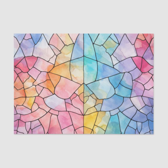 Pastel Rainbow Decoupage Tissue Paper (Front)
