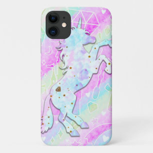 Pastel Rainbow Diamonds & Stars Magical Unicorn iPhone 11 Case