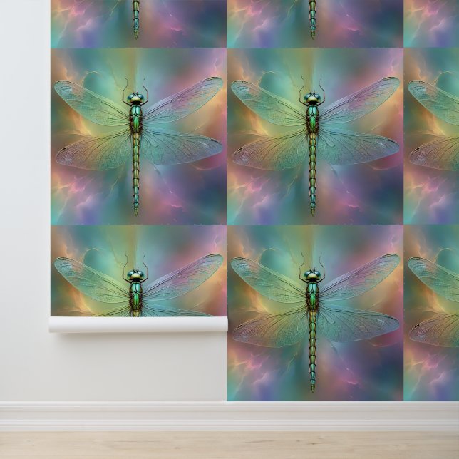 Pastel Rainbow Dragonfly Fractal Art, Wallpaper (Application)