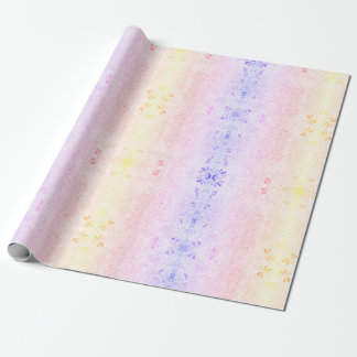 Pastel Rainbow Dragonfly Pattern Boho Wrapping Paper