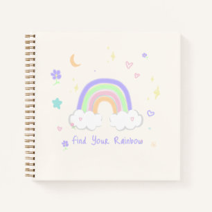 Pastel Rainbow Dreams Cute Spiral Notebook
