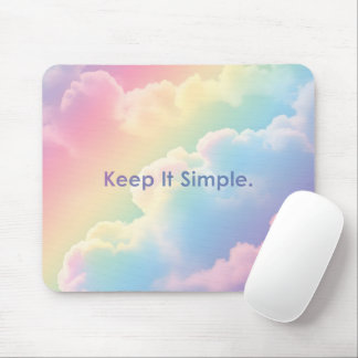 Pastel Rainbow Dreamy Clouds Aesthetic Desk Mouse Mat