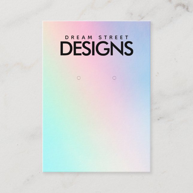 Pastel Rainbow Earring Display Business Card (Front)