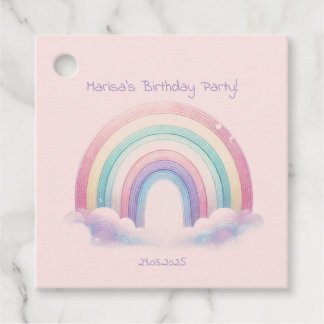 Pastel Rainbow Favour Tags for Birthday Party