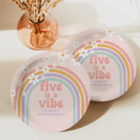 Pastel rainbow Five is a Vibe 5th birthday