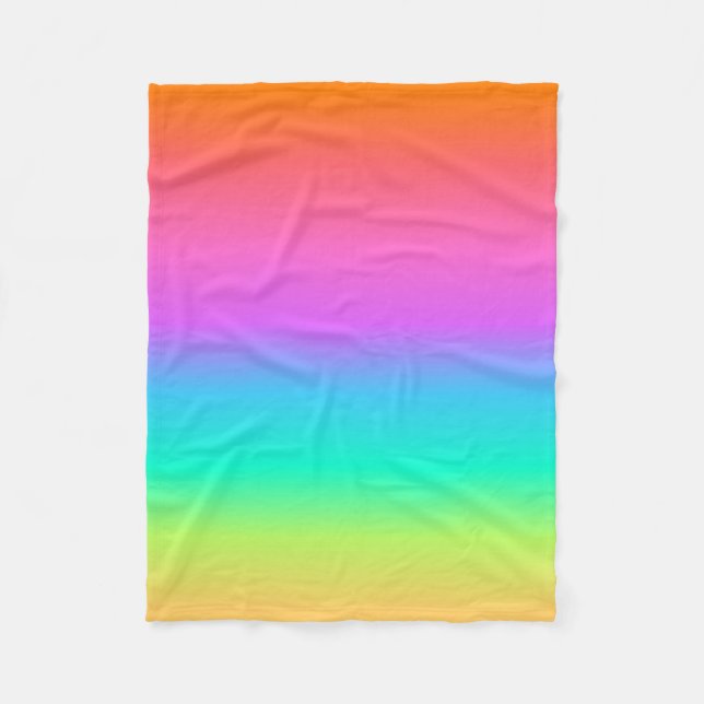 Pastel Rainbow Fleece Blanket (Front)