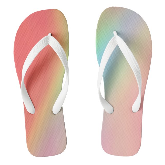 Pastel Rainbow Flip Flops (Footbed)