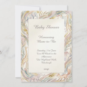 Pastel Rainbow Floral Baby Shower Invitation
