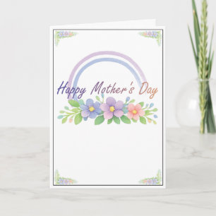 Pastel Rainbow Floral Mother’s Day Card
