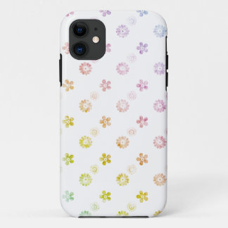 Pastel Rainbow Floral Striped White Case